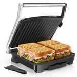 Aigostar Sandwich Toaster Toastie Maker, 2000W Large Fit Grill with Improved Non-Stick Coating, Panini Press and Sandwich Maker, Adjustable Temperature Control, Drip Tray, Spatula Included - Samuel