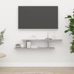 Tagère tv mural,Meuble de Rangement,Banc TVe Gris béton 125x18x23 cm Bois d'ingénierie CFW449778