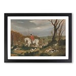 Big Box Art The Suffolk Hunt Vol.4 by John Frederick Herring Framed Wall Art Picture Print Ready to Hang, Black A2 (62 x 45 cm)