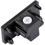 Commercial Track Light Dead End Connector - Single Circuit - Black Pc Rail System