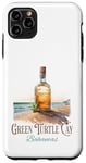 Coque pour iPhone 11 Pro Max Green Turtle Cay Bouteille de rhum Bahamas Art de plage