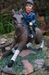 NA0810  FIGURINE  STATUETTE  PETITE FILLE  CAVALIERE CHEVAL PONEY   EQUITATION