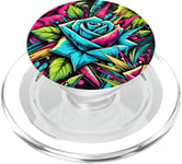 Floral Rose Botanical Art, Vibrant Street Style, Love Roses PopSockets PopGrip for MagSafe