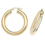 James Moore TH ER1005-25 9k Yellow Gold Hoop Earrings 25 mm Jewellery