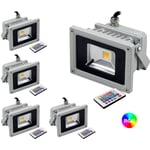 Spot led rgb coloré pour l'extérieur IP65 10 watts 5PCS