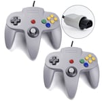 2X Controller Manette N64 filaire pour Nintendo 64 - Gris