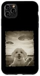 Coque pour iPhone 11 Pro Max Caniche maltais selfie vieux téléphone photo drôle observation OVNI