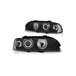 Viking Choice - Phares double halo jantes bmw E39 09 95-06 03 angel eyes noir ccfl - Noir