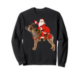 Family Matching Funny Santa Riding Border Terrier Christmas Sweatshirt