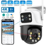 Camera surveillance wifi double objectif 360° Protection de sécurité IP66 8MP 4K détection humaine vision nocturne NETIP ONVIF 2.4G