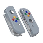 eXtremeRate DIY Replacement Shell Buttons for Nintendo Switch & Switch OLED, New Hope Gray Custom Housing Case with Corlorful Button for Joycon Handheld Controller [Only the Shell, NOT the Joycon]