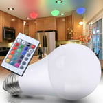 RGB+W LED Colour Changing Light Bulb With Remote Control Bayonet E27 7.5W 470lm