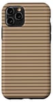 Coque pour iPhone 11 Pro Marron rayé Girly Esthétique Preppy Tan Stripe