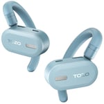 TOZO O2 True Open Ear Wireless Headphones Lightweight with Multi-Angle Adjustment, Bluetooth 5.3 Earbuds with Dual-Axis Design for Long-Lasting Comfort, Crystal-Clear Calls for Driving, Blue