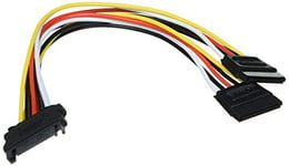 Goobay 95114 Câble d'alimentation PC Y / Adaptateur d'alimentation / Splitter SATA ; SATA 1x femelle vers 2x mâle 2x SATA standard mâle vers SATA standard femelle