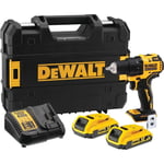 DEWALT - Perceuse Visseuse Compact Brushless XR 18V Li-Ion 2 Ah - DCD708D2T-QW - Perceuse sans Fil avec Coffret TSTAK, Eclair