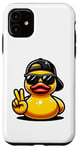 Coque pour iPhone 11 Canard en caoutchouc jaune rétro cool dans les années 70 80 Funny Duck