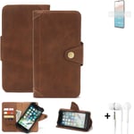 Protection case for Nokia C21 Plus 2GB Wallet Case + earphones Cover Brown Books