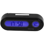 Groofoo - Thermomètre de voiture voltmètre horloge,2 en 1 intérieur de véhicule de voiture Mini montre électronique led horloge numérique thermomètre