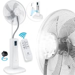 Kesser - Ventilateur brumisateur oscillant Frosty 75W 3 vitesses H127cm D43cm Blanc