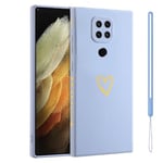 Jeelar ESONG Coque pour Xiaomi Redmi Note 9 EU,avec Motif Coeur d'amour Doré Mignon/dragonne,Belle Case pour Femme/Fille,Ultra Fine Housse en Silicone Souple Fantaisie TPU Etui-Bleu