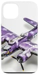 Coque pour iPhone 13 Imprimé animal bohème violet B-17 Flying Fortress Vintage