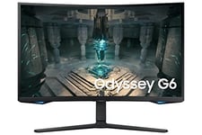 Samsung Ecran PC Odyssey G6 32'' 240Hz, 1ms , Dalle VA, Résolution 2560 x 1440 , 2 500 : 1, 350 cd/m², AMD FreeSyncPremium Pro,CoreSync, Gaming Hub, Pied Ajustable, HDMI,DisplayPort