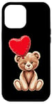 Coque pour iPhone 12 Pro Max Ours en peluche coeur amour joyeux Saint-Valentin