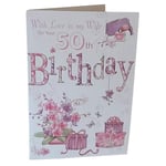 WIFE - 50th Birthday Sentimental Verse Age 50 Quality New Love Greeting Card