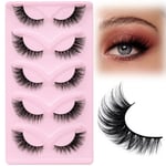 EMEDA Cils œil de renard cils œil de chat 7-13mm Faux cils naturels Effet d'extension de cils L Curl Cils épais et ondulés Cat eye Fox Eye lashes Faux cils 5 pairs (F31)