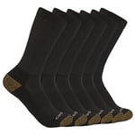 Carhartt Men's Midweight Crew Sock 6 Pack, Black, Large (Pack of 6)