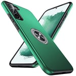 Anqrp Hidden Séries Coque Galaxy S22 5G, [Béquille Intégrée] [Militaire Antichoc] Housse de Support à Anneau Rotatif Protection Multicouche Robuste Coque pour Samsung Galaxy S22, Vert Foncé