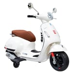 Tachan - Moto électrique Vespa - Blanc - Batterie Rechargeable 12v - avec Feux Avant et arrière - +3 Ans (711T00850 CPA Toy Group)