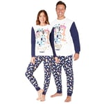 Bluey Christmas Matching Family Pyjamas - Xmas Matching PJs for Women, Men, Teens, Kids Lounge Wear Sets (White/Blue Men, 3XL)