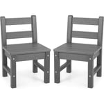 Lot de 2 Chaises pour Enfants en Plastique pe - 34 x 33 x 57 cm (l x l x h) Gris - Costway