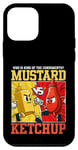 Coque pour iPhone 12 mini Graphique de combat moutarde contre ketchup King of the Condiments