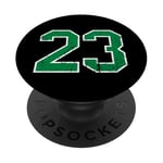 numéro vintage #23 Numéro universitaire vert sport PopSockets PopGrip Interchangeable