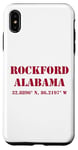 Coque pour iPhone XS Max Rockford Alabama Coordonnées Souvenir