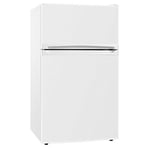 AMZUFF01WH 88L White Freestanding Under Counter Fridge Freezer, 2 Door, Salad Drawer, E Rated, 2 Years Parts and Labour Guarantee