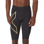 2XU Men's Light Speed Compression Shorts, Black/Black Reflective, XL UK