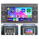 Ohradio 4G+64G Autoradio Android pour Ford Transit Fiesta Focus Galaxy Mondeo Fusion Kuga C-Max S-Max Connect avec Carplay Android Auto sans Fil - 7" Écran Tactile WiFi GPS FM/RDS USB BT Caméra+MIC