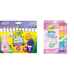 CRAYOLA Silly Scents Broadline Washable Markers - Assorted Colours (Pack of 12) & Pastel SuperTips Washable Markers - Assorted Colours (Pack of 20)