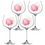 LEONARDO Presente 044481 Lot de 4 verres à gin bombés en cristal avec impression florale Contenance 750 ml Passe au lave-vaisselle