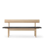 Fredericia Furniture - The Mogensen Bench, Såpad ek, Omni Black 301 - Børge Mogensen - Svart - Läder/Trä