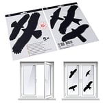 SWISSINNO Silhouettes Anti-Collision d'oiseaux, autocollants de protection des oiseaux pour les vitres et les portes en verre, 5 silhouettes noires dans un ensemble