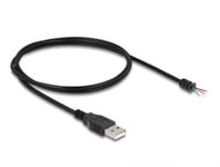 DELOCK – Cable USB 2.0 Type-A male to 4 x open wires 1 m, black (64184)