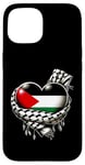 iPhone 15 Palestine Heart Flag Palestinian Keffiyeh Palestine Case