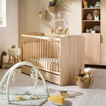 Chambre bébé duo AZUR - Lit 120x60 + Commode à langer 3 tiroirs chêne doré - SAUTHON