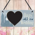 Wedding Countdown Plaque Sign Chalkboard Engagement Gift Mr &amp; Mrs Present