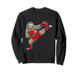 Sloth Playing Kickboxing Kickbox Kickboxer Sweatshirt